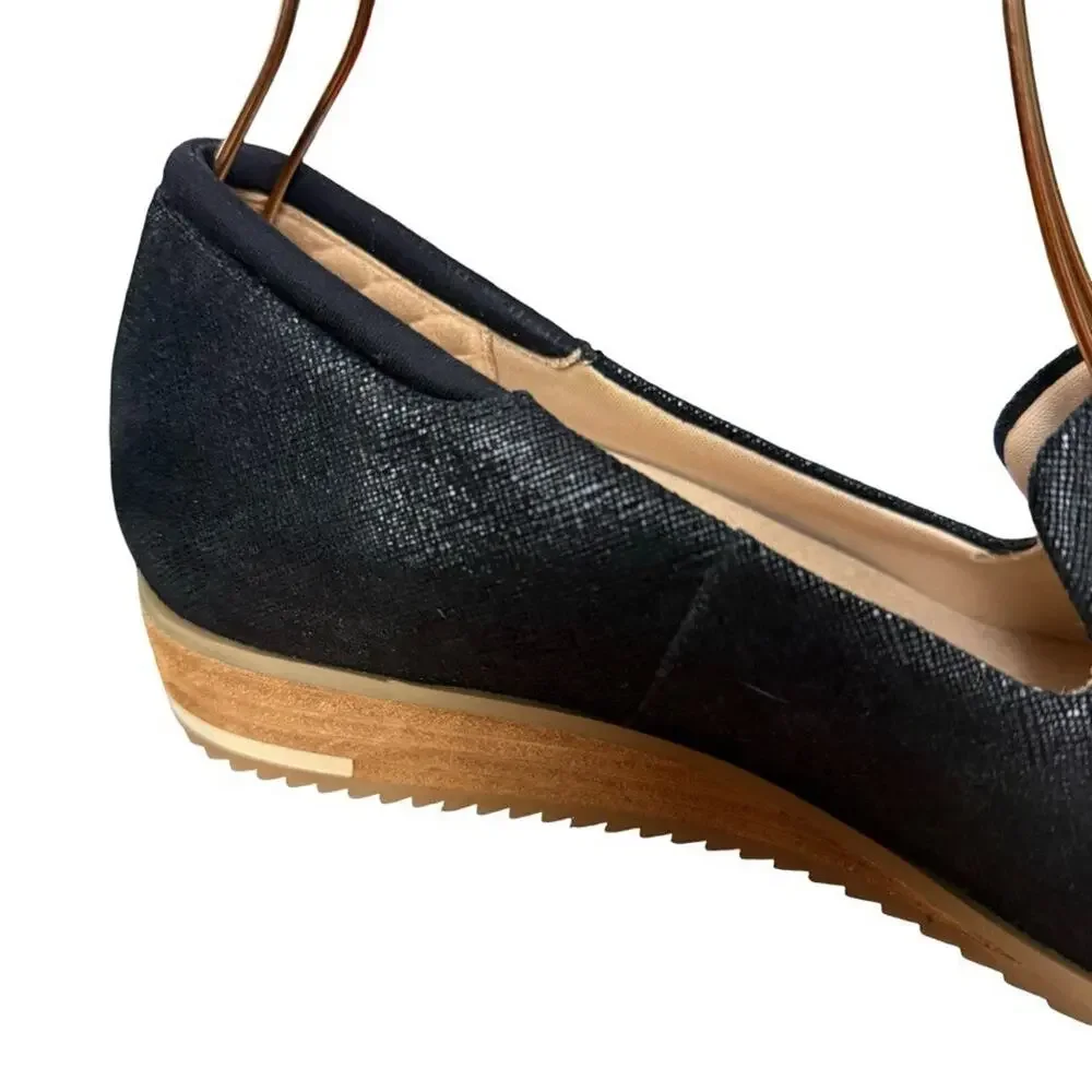 Dr Scholls Kewl Loafers Original Collection Black Leather Wedge Slip On Shoes 10